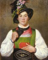 Franz Von Defregger - A YOUNG MAN IN TYROLEAN COSTUME